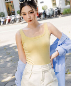 Alternative view of Áo Ba Lỗ Bra Top Nữ Cotton Kèm Đệm Mút Cố Định Melinfa VAA0484