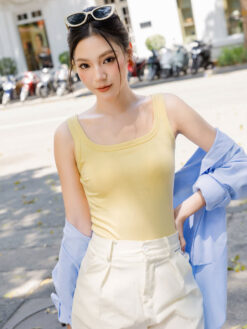 Alternative view of Áo Ba Lỗ Bra Top Nữ Cotton Kèm Đệm Mút Cố Định Melinfa VAA0484