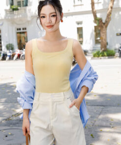 Áo Ba Lỗ Bra Top Nữ Cotton Kèm Đệm Mút Cố Định Melinfa VAA0484