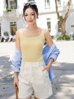 Áo Ba Lỗ Bra Top Nữ Cotton Kèm Đệm Mút Cố Định Melinfa VAA0484