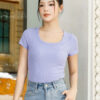 Áo Cộc tay Bra Top Nữ Cotton Kèm Đệm Mút Cố Định Melinfa VAA0624