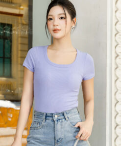 Áo Cộc tay Bra Top Nữ Cotton Kèm Đệm Mút Cố Định Melinfa VAA0624